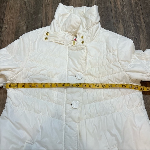 Twisted Heart Vintage White Mid Length Full Zip Warm Puffer Jacket Coat Snow M - Picture 13 of 16